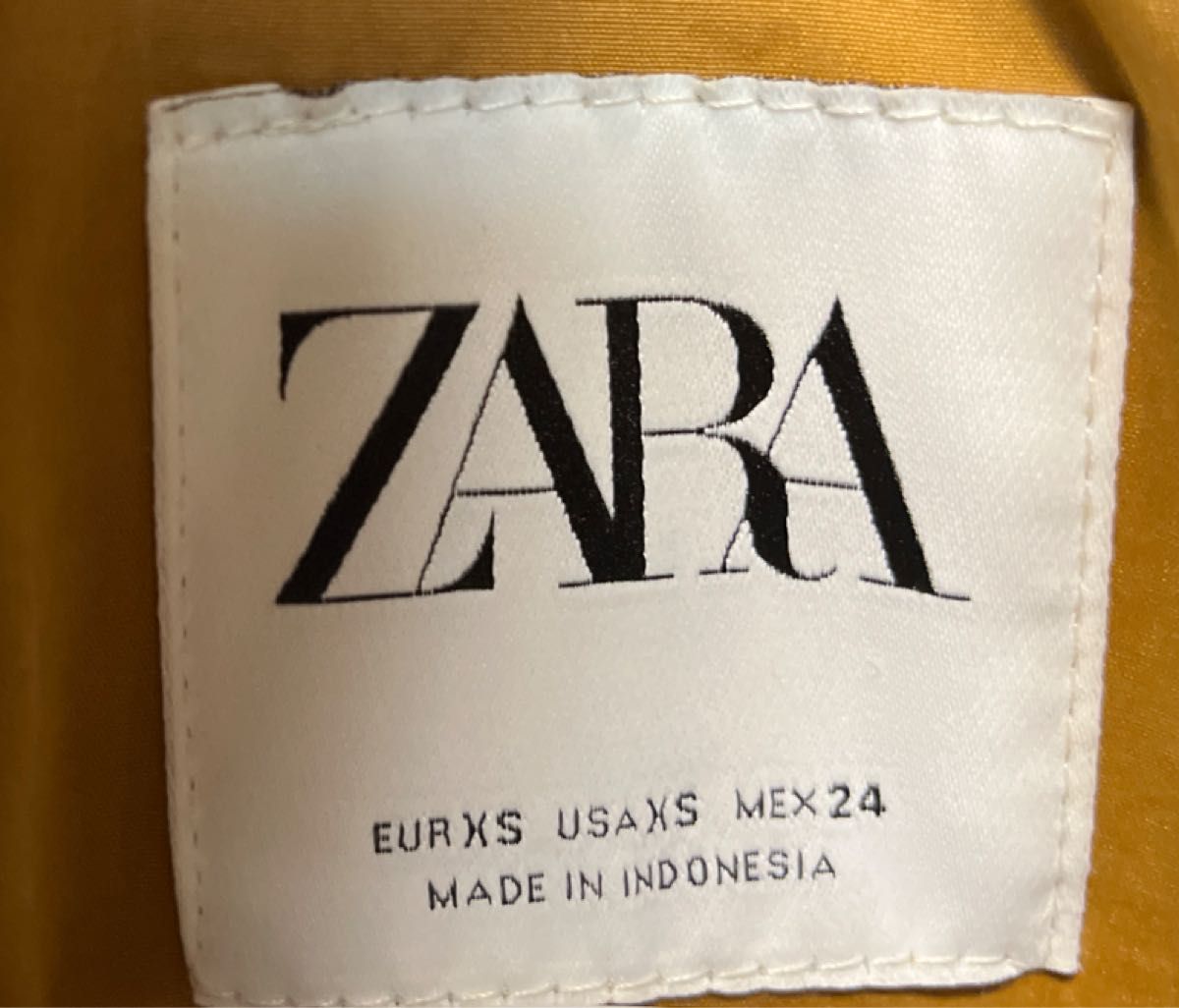 【ZARA】ザラ アウター パーカー フーデッド モッズ コート ジャケット カラシ マスタード コットン100% フリーサイズ