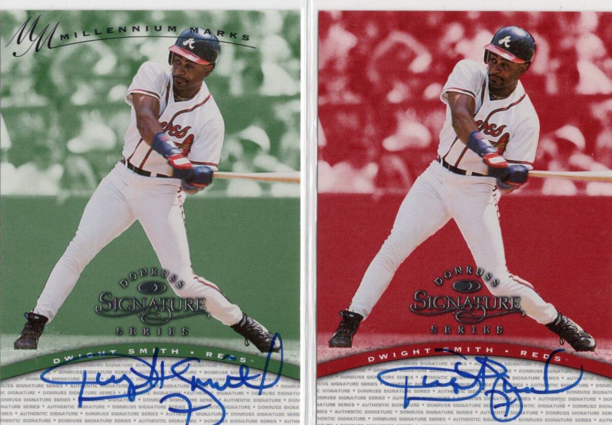 MLB 1997 DONRUSS SIGNATURE 　DWIGHT SMITH ドワイト・スミス 2種セット 直筆サイン　新品ミント状態品_画像1