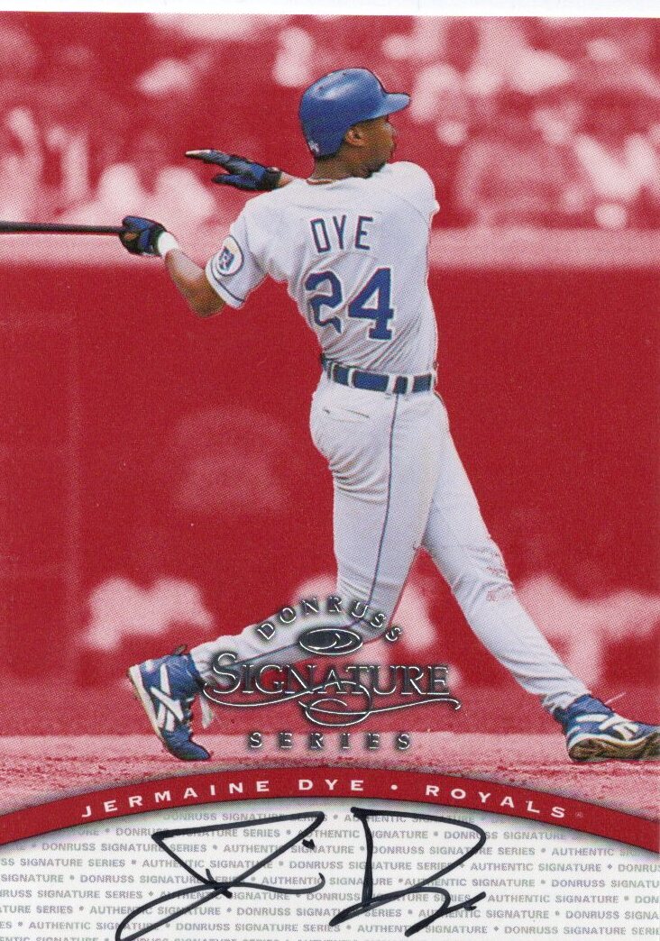MLB 1997 DONRUSS SIGNATURE 　JERMAINE DYE ジャーメイン・ダイ 直筆サイン　新品ミント状態品_画像1