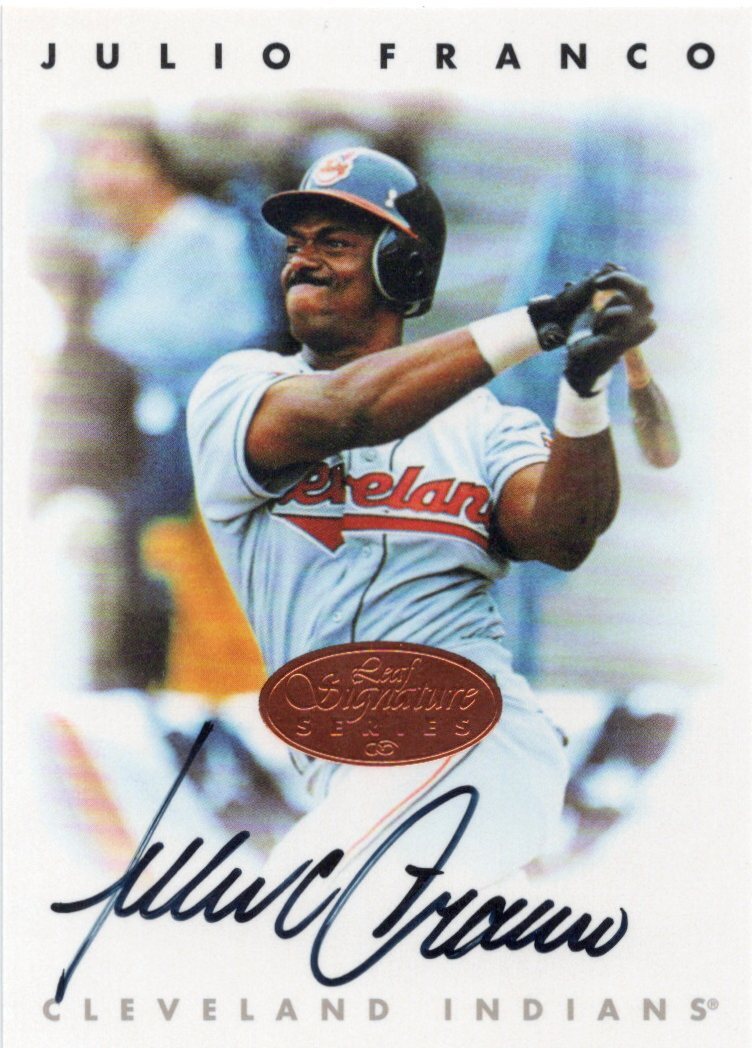 MLB 1996 LEAF SIGNATURE  JULIO FRANCO フリオ・フランコ 直筆サイン  新品ミント状態品 元ロッテマリーンズの画像1