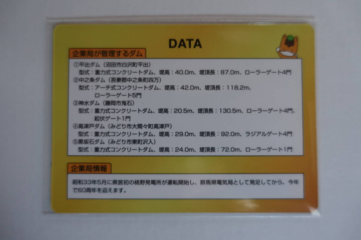  dam card Gunma prefecture 24-4. Gunma prefecture enterprise department 60 anniversary commemoration Ver.1.0(2018.8.13)