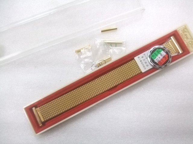 新品最高級イタリア製エルミクス腕時計金色ベルト定価11000円14ミリ～18ミリ　Z654
