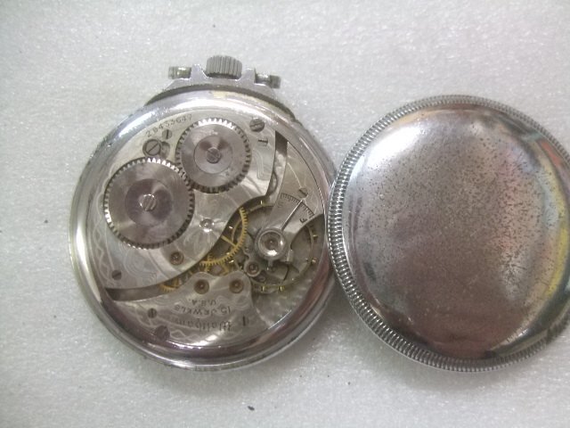 アンティーク12sウォルサム15石懐中時計修理用ジャンク品　Z699_画像2