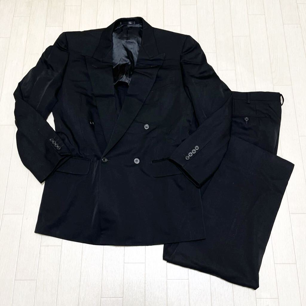  мир 298*① Aquascutum Aquascutum костюм двойной кнопка tailored jacket брюки 96A7 черный мужской 