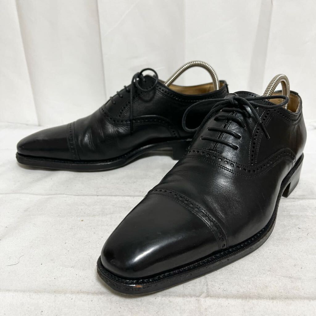 和302★ J.A. Ramis Mallorca by MEERMIN ジェイエーラミス レザー ビジネスシューズ 内羽根 5.5 ブラック メンズ_画像1