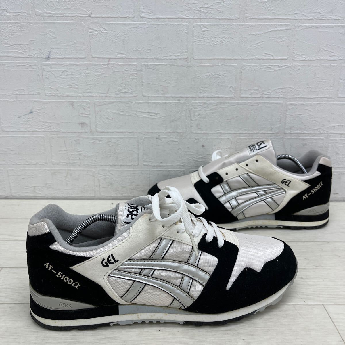 1410◎ 90s 希少 asics AT 5100α GEL アシックス 靴 シューズ スニーカー ローカット ブラック ホワイト メンズ28.0_画像4