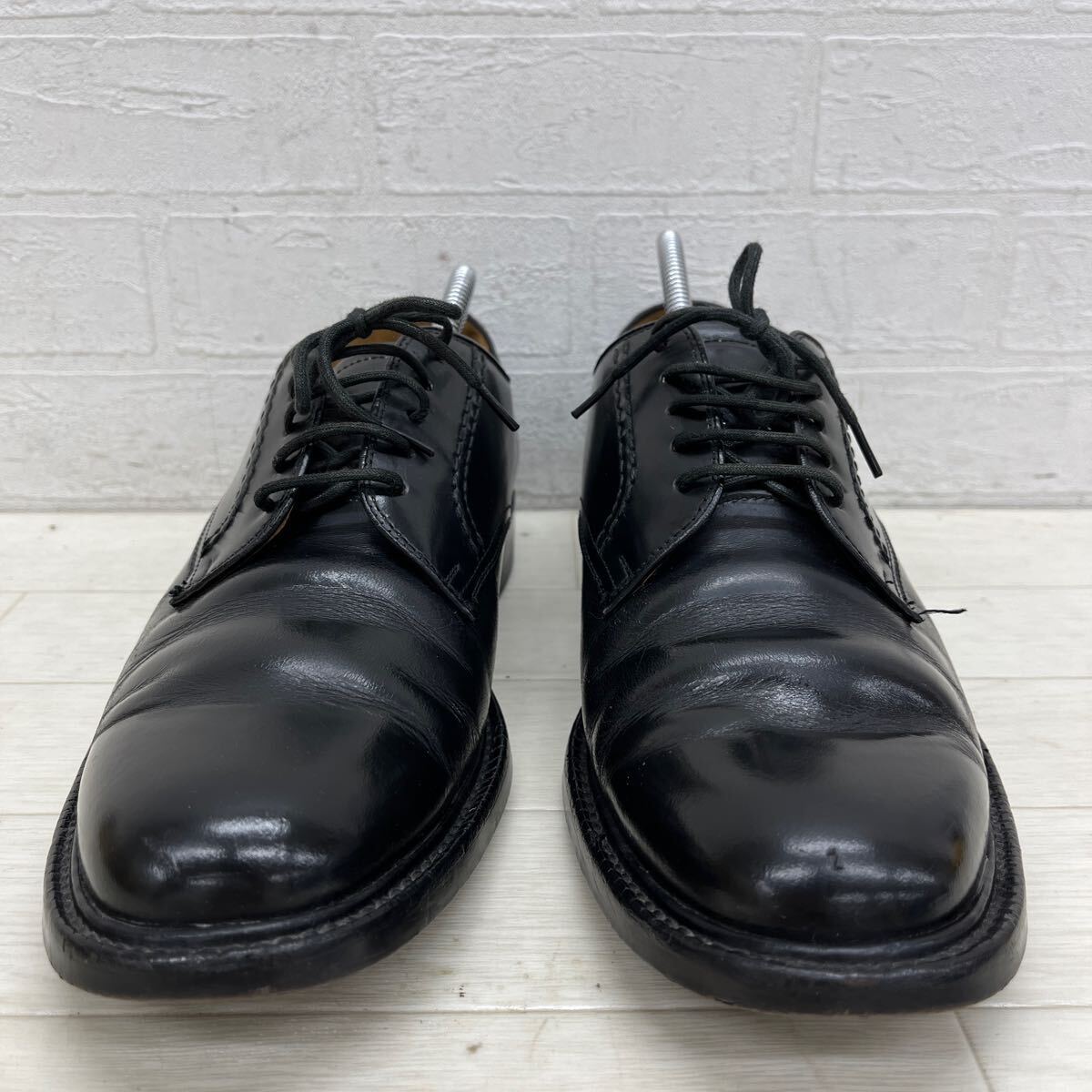 1410◎ ⑧ REGAL リーガル 靴 ビジネス シューズ オックスフォード レースアップ リアル レザー カジュアル ブラック メンズ24.5_画像3