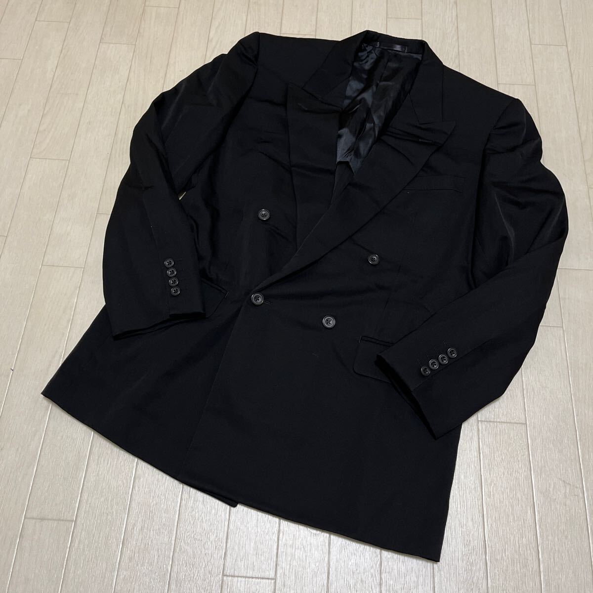  мир 298*① Aquascutum Aquascutum костюм двойной кнопка tailored jacket брюки 96A7 черный мужской 