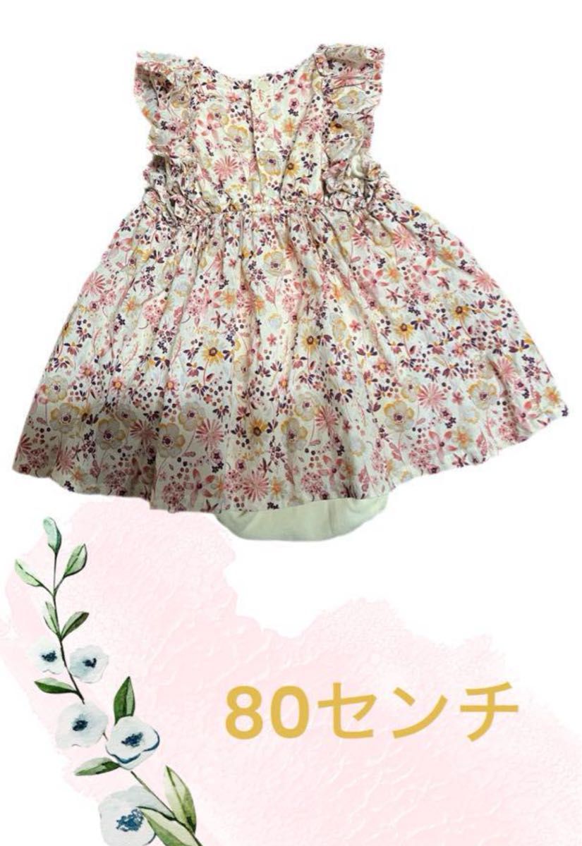 子供服 花柄 ワンピース フォーマル　美品　80