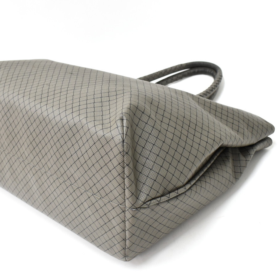 1円 ◎美品 BOTTEGA VENETA ボッテガヴェネタ ハンドバッグ トート マルコポーロ イントレチャート PVC グレー◎E.Ciem.oT-15の画像5