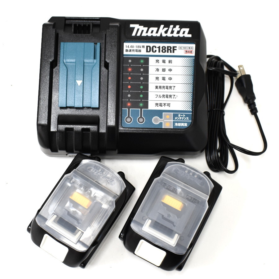 1円 ▼未使用品 makita マキタ インパクトドライバ バッテリー×2 充電器付 18V(6.0Ah) TD173DRGXB ブラック▼E.Cmu.s1-12の画像4