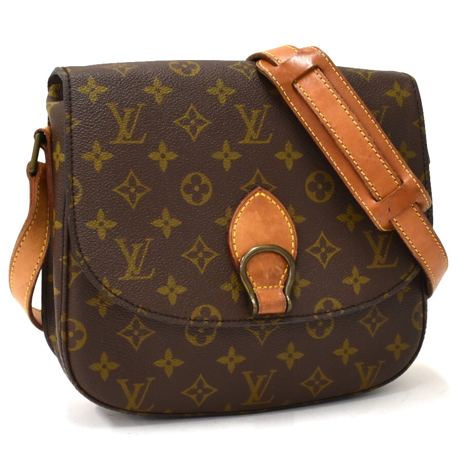 1円 ◆美品 LOUIS VUITTON ルイヴィトン ショルダーバッグ サンクルーGM モノグラム キャンバス ブラウン◆E.Csli.hP-26の画像1