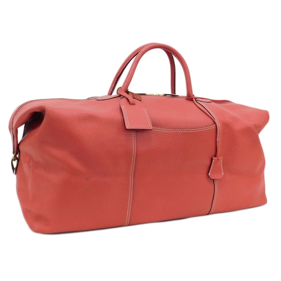1 jpy # beautiful goods is salted salmon roe s Boston bag red group leather man and woman use travel stylish HI-CLASS #K.Bgui.zE-15