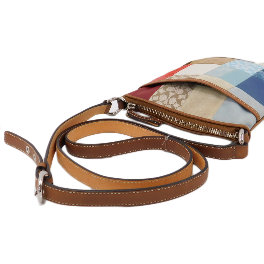 1 jpy # beautiful goods Coach shoulder bag multicolor series leather patchwork diagonal .. smaller COACH #E.Bmm.An-04