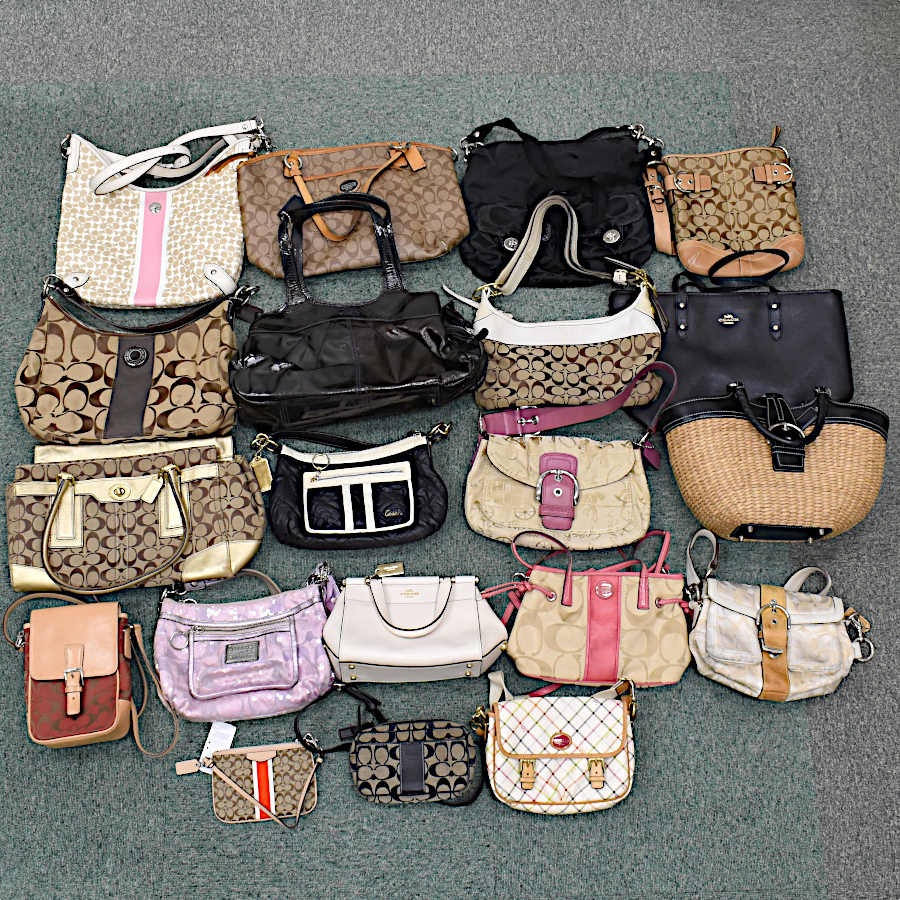 1 jpy * beautiful goods equipped 20 point set set sale Coach COACH signature poppy Old shoulder handbag etc. *E.Csr.zE-18