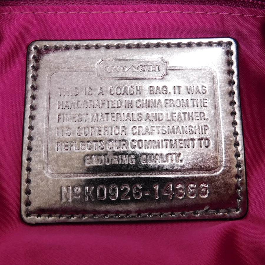 1 jpy # ultimate beautiful goods Coach handbag 14366 multicolor series canvas × leather poppy COACH #E.Bss.An-15