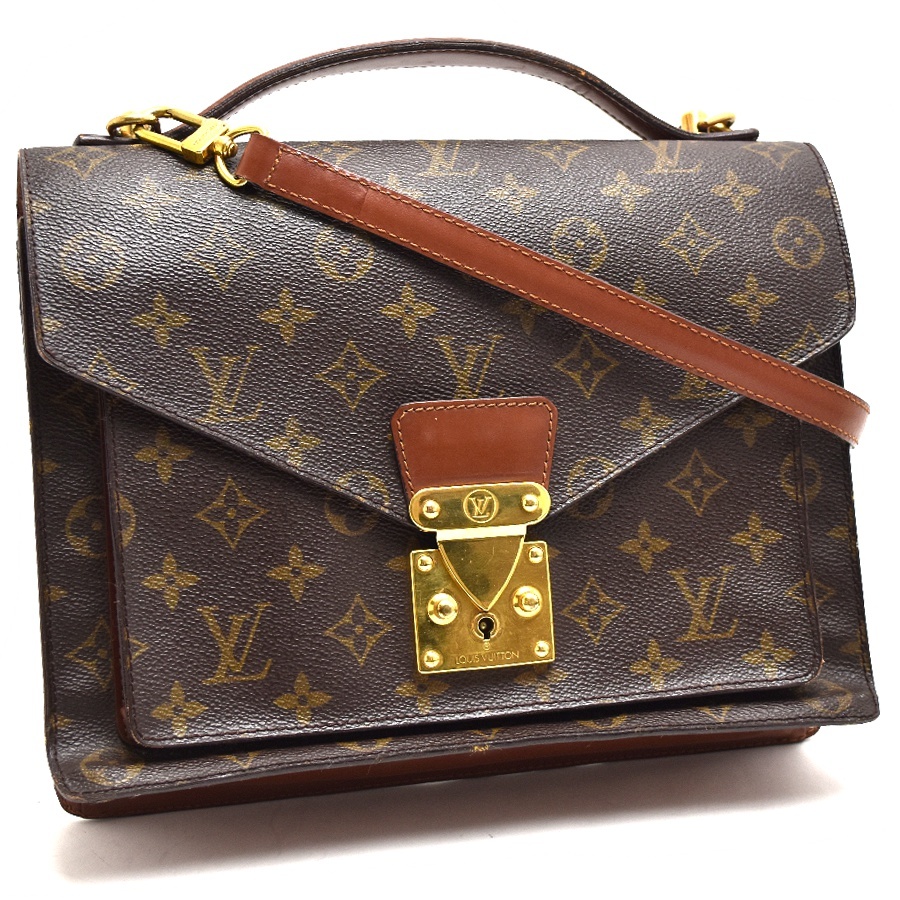 1円 ◇ 極美品 LOUIS VUITTON ルイヴィトン 2WAYバッグ モンソー28 M51185 モノグラム キャンバス◇Cep_画像1