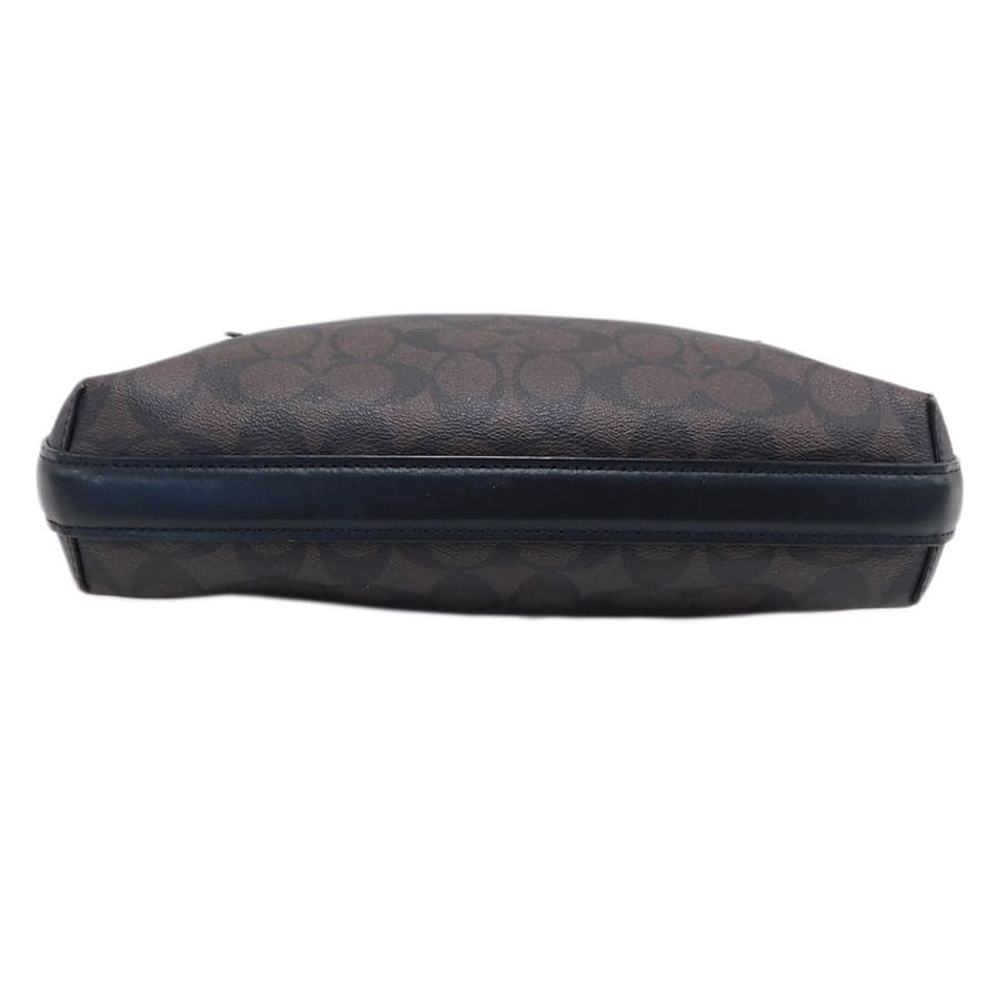 1 jpy # ultimate beautiful goods Coach shoulder bag 77885 Brown × black group PVC× leather signature COACH #E.Bmr.An-26