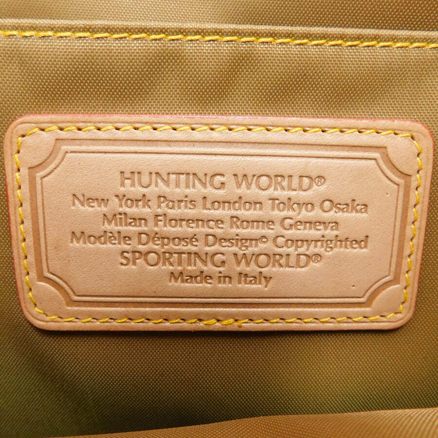 1 иен # превосходный товар Hunting World большая сумка 8383902 оттенок зеленого парусина × нейлон HUNTING WORLD #E.Bss.Ar-22