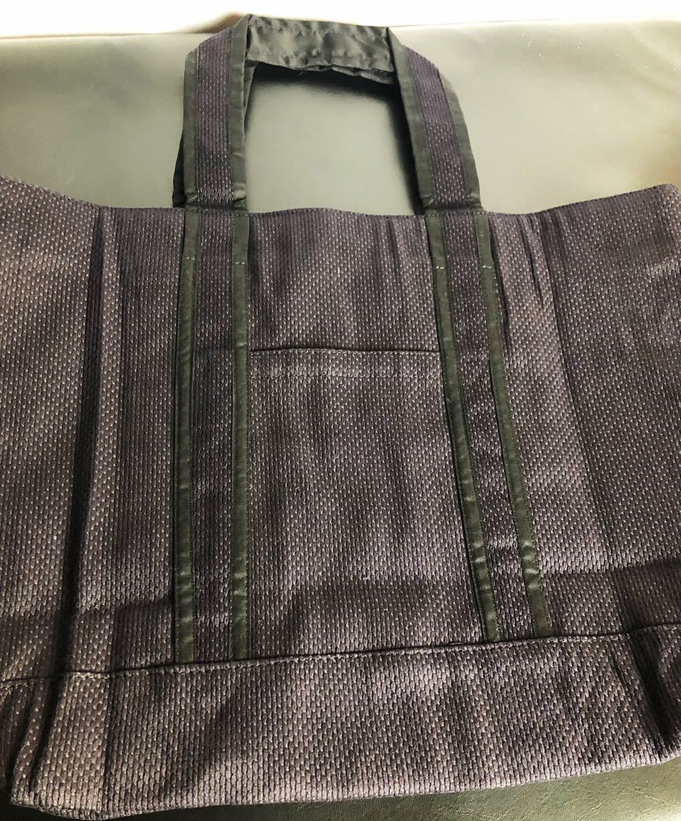 [ new goods ] kendo road put on inserting woven . cloth woven . bag compact tote bag navy blue color 