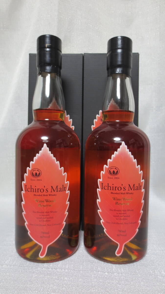◆2本セット◆ イチローズモルト ワインウッドリザーブ ＜ロットNo.106 各700ml 化粧箱付き＞ Ichiro's Malt Wine Wood Reserveの画像1