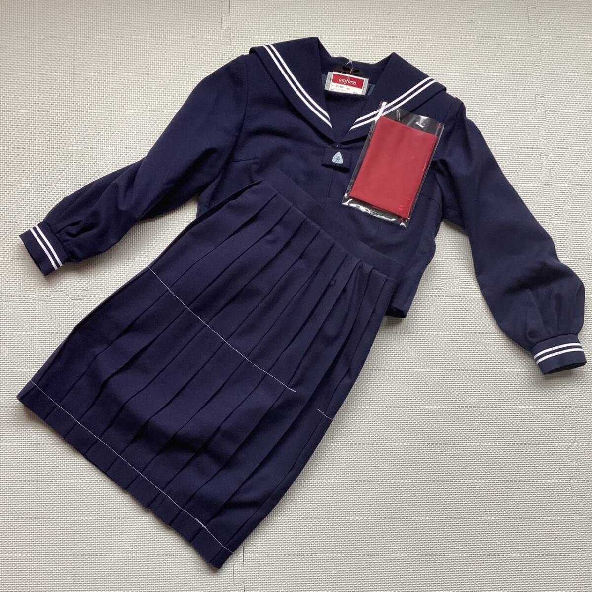 スクールパール 女子学生服 上下 3点セット かぶりセーラー 白 スクールパール 女子学生服 上下 3点セット かぶりセーラー 白