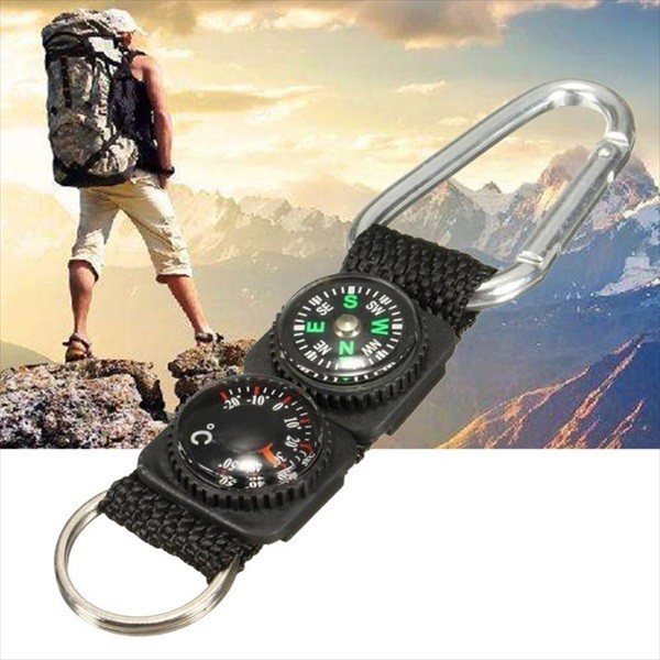 [ новый товар ] брелок для ключа kalabina compass датчик температуры Mini компас альпинизм уличный кемпинг Survival крюк aluminium 