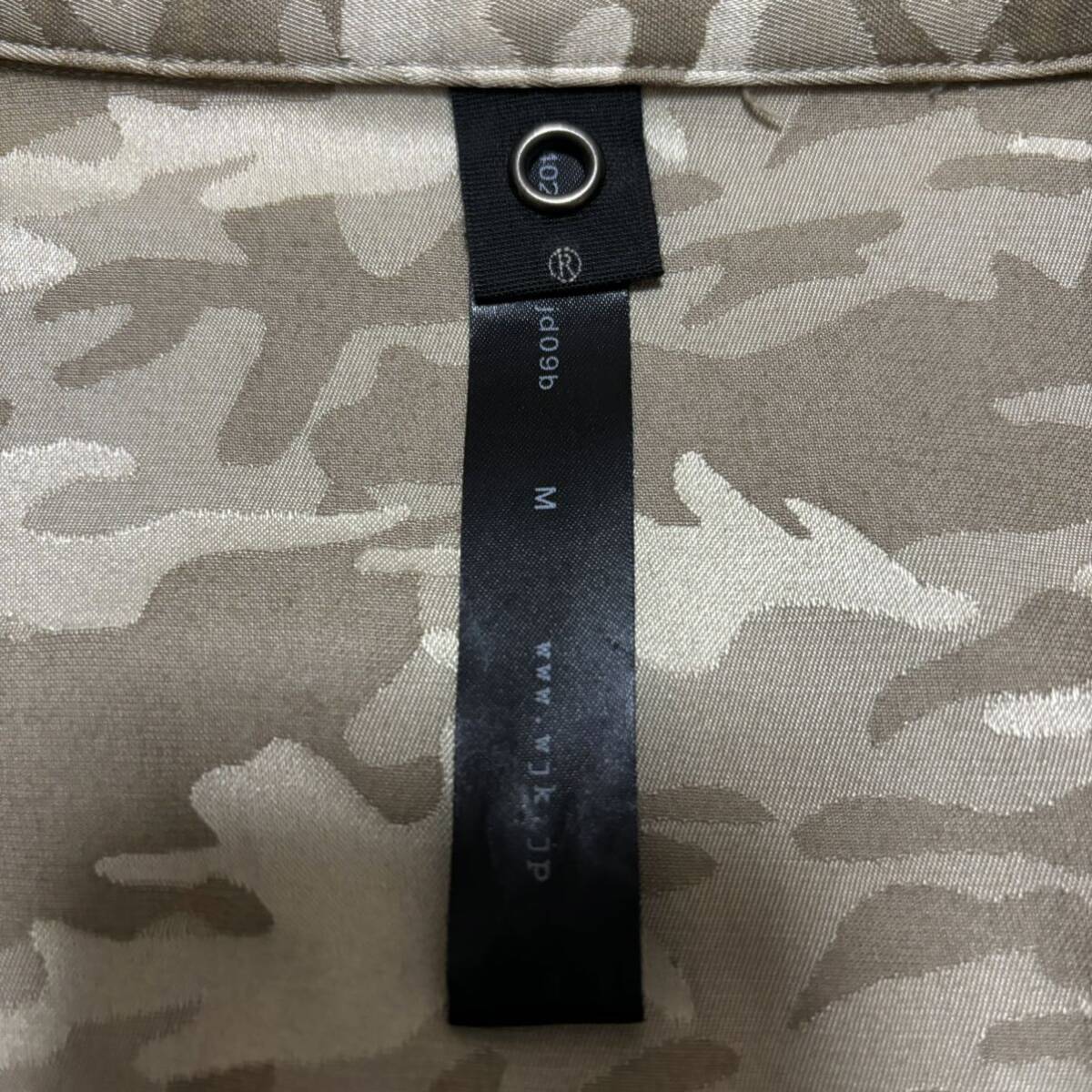 極美品■wjk■jacquard camo 迷彩 微光沢 ストレッチ シャツ M_画像10