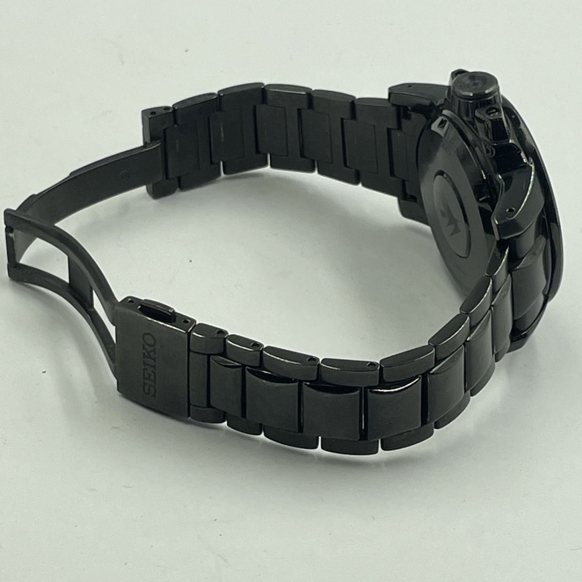 E177-SK10-608 ◎ SEIKO セイコー KINETIC キネティック メンズ腕時計 5D44-0AG0 自動巻き デイト ブラック文字盤 フェイス約40mm 稼働 ①の画像7