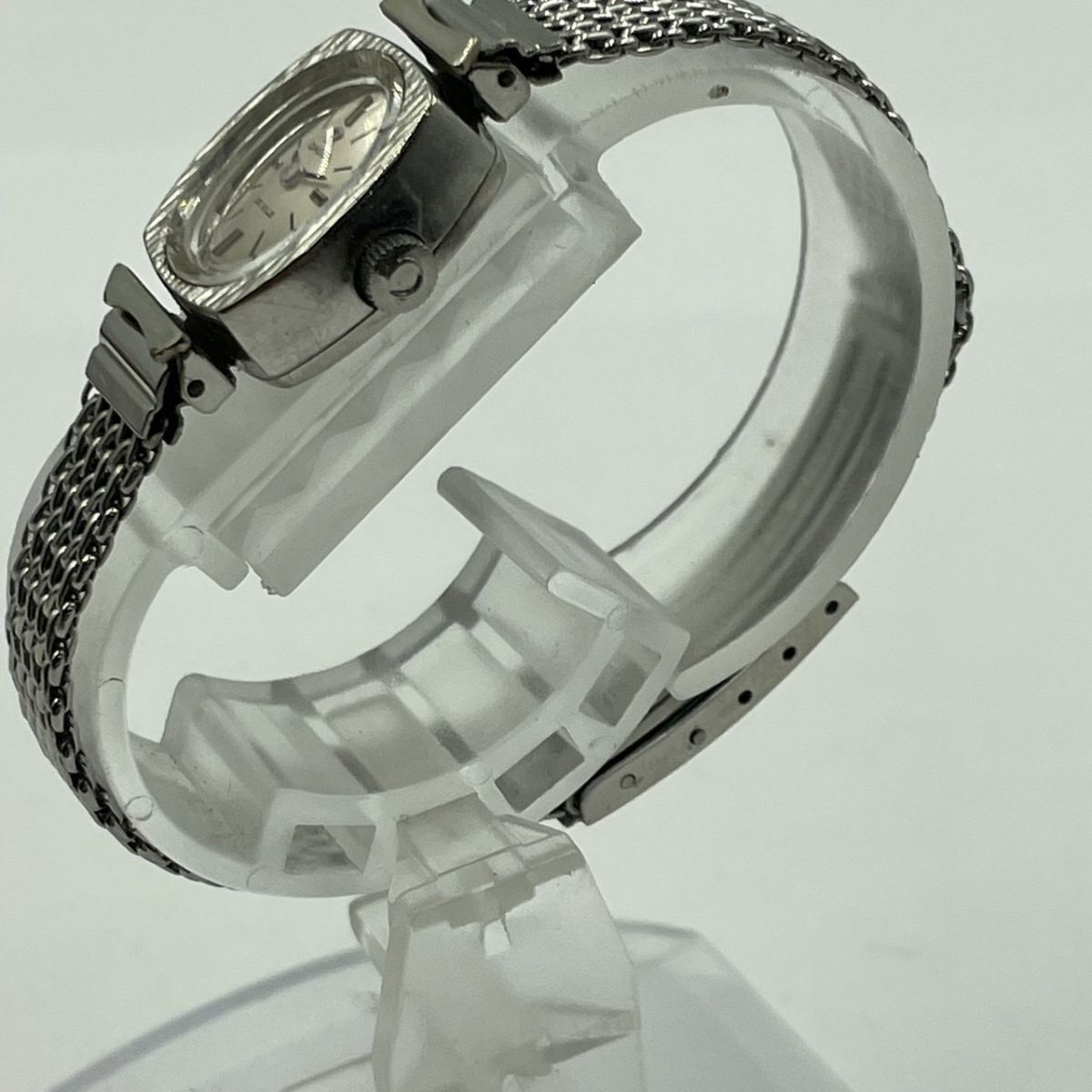 E153-ST10-179 ◎ OMEGA オメガ DE VILLE デビル レディース腕時計 手巻き オバール シルバー文字盤 アナログ フェイス約12mm 稼働 ①の画像4
