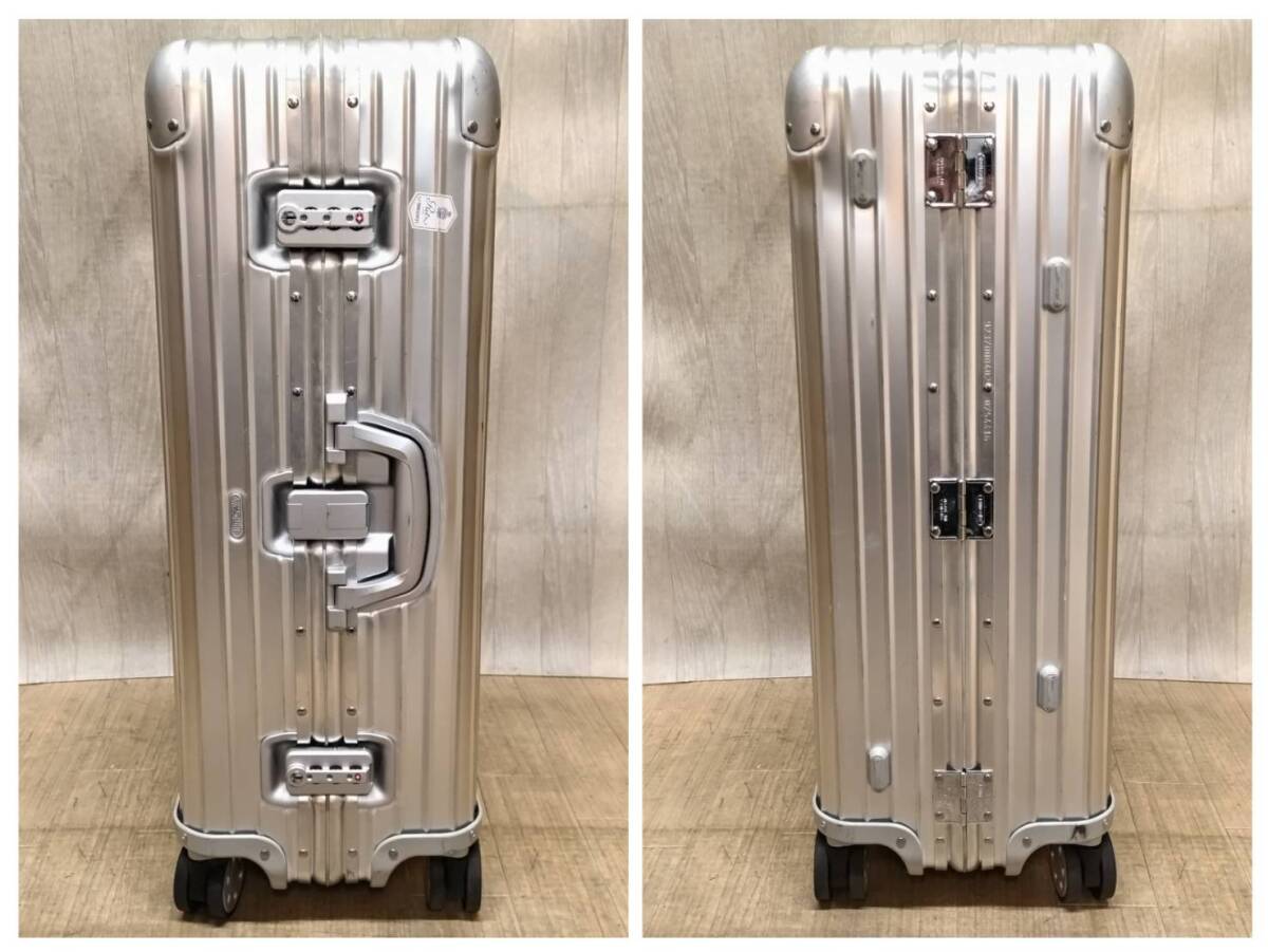 A601-U13-2278 ▲ RIMOWA リモワ スーツケース キャリーケース アルミ製 78L シルバーカラー 4輪 サイズ(約)75×48×26cm ⑥の画像8