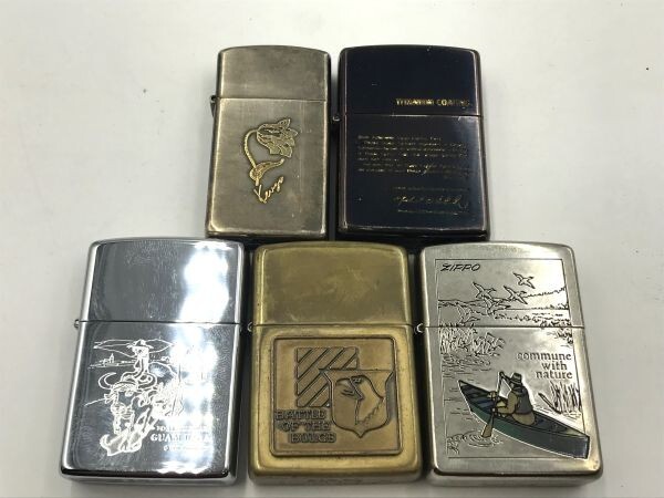 T889 まとめ ◎ Zippo ジッポ オイルライター まとめ売り ５点セット commune with nature / BATTELE OF THE BULGE ※火花あり 箱付き ⑧の画像2