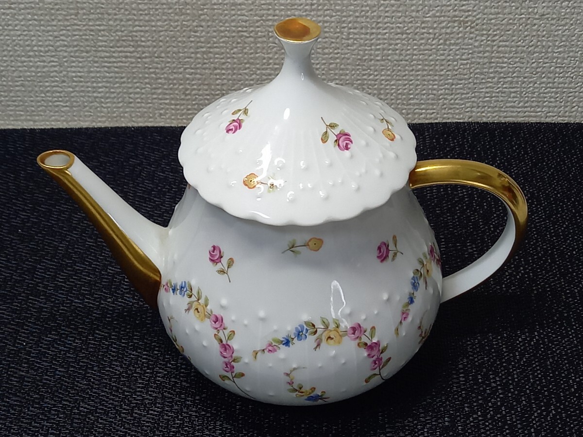 41408 Georges Boyer LIMOGES Barcarole ティーポット ジョルジュ ボワイエ リモージュ バルカローレ 花柄 金彩の画像1