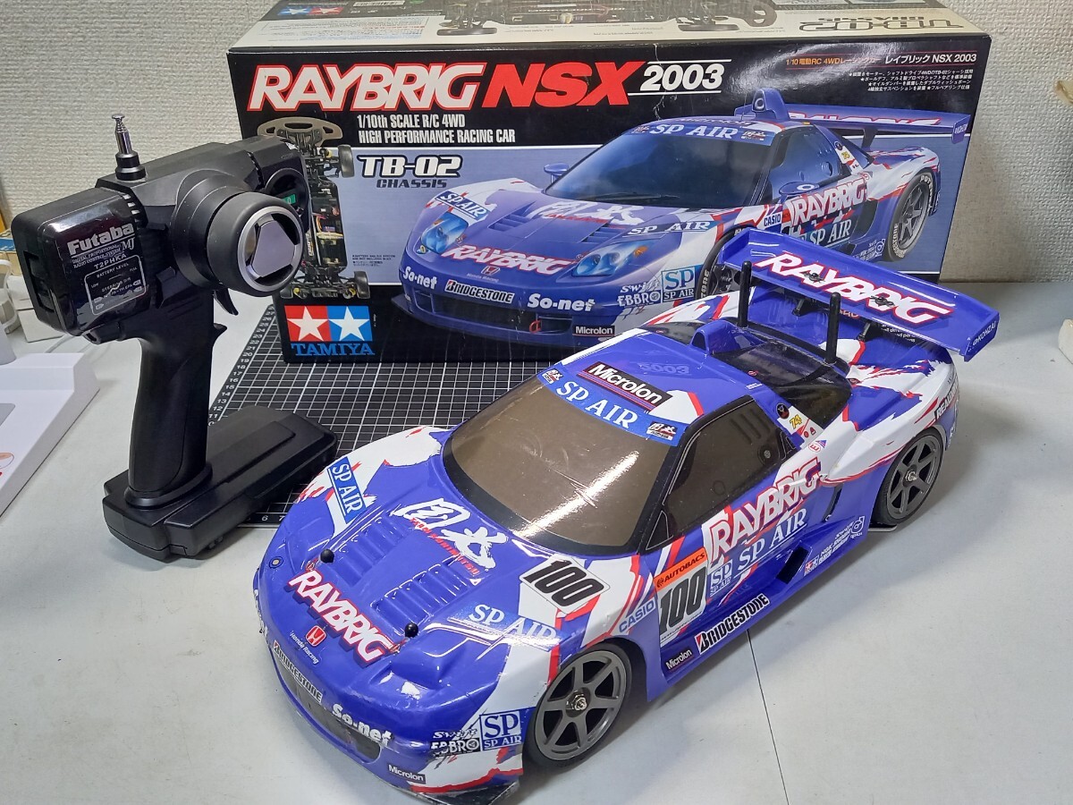 ラジコン 絶版 タミヤ 1/10 4WD RAYBRIG NSX 2003 TB-02 レーシングカー レイブリッグ 現状品の画像1