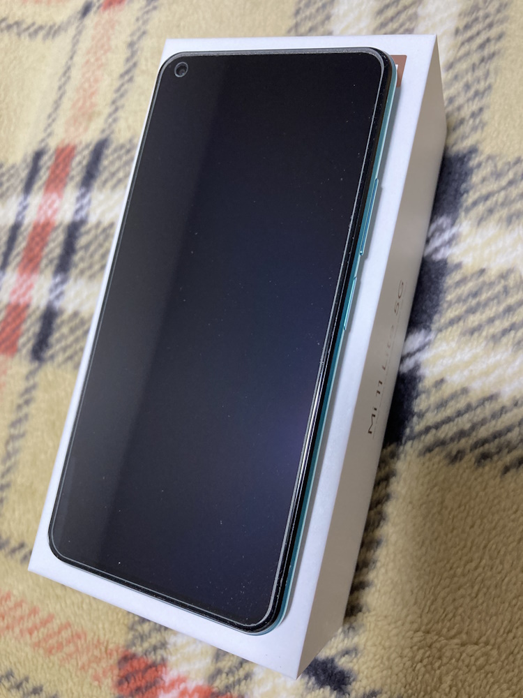 [美品/送料込] Xiaomi Mi 11 Lite 5G SIMフリー◆純正充電器新品◆保護ガラス表裏貼付済◆ケース付◆不具合なし◆ミントグリーン◆M2101K9R