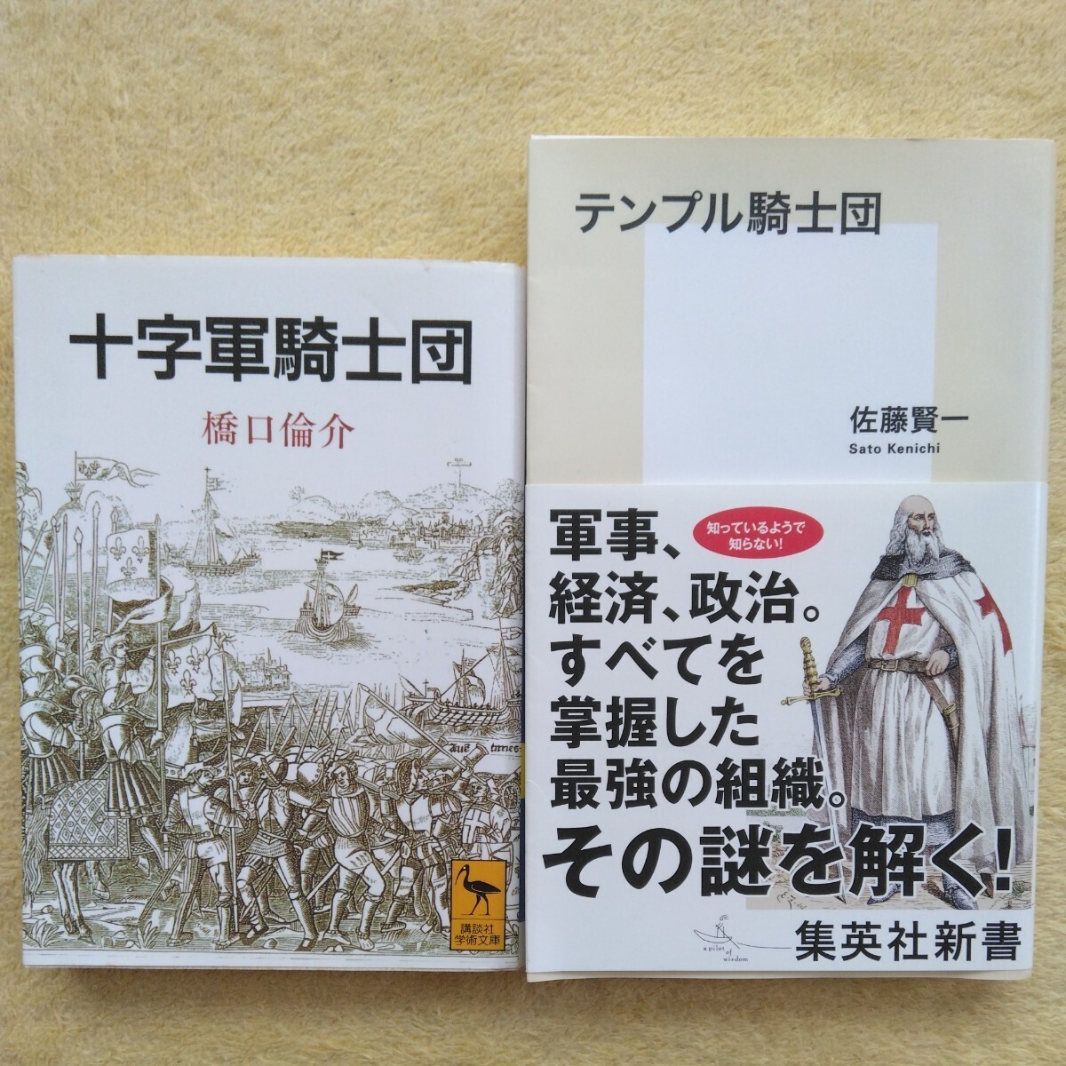 テンプル騎士団 と 十字軍騎士団　／集英社新書と講談社学術文庫の2 冊_画像1