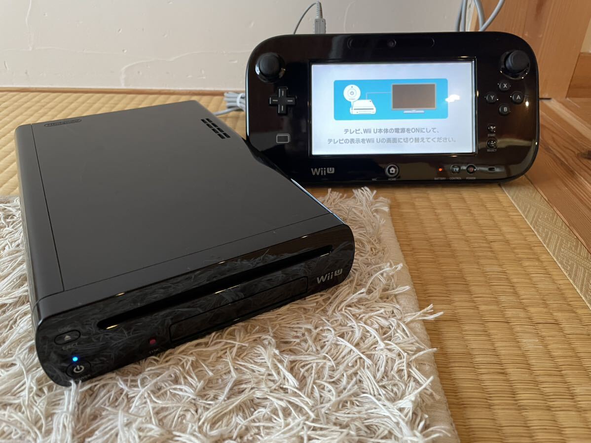  nintendo Nintendo WiiU body 32GB body black black premium set box opinion attaching operation verification ending 