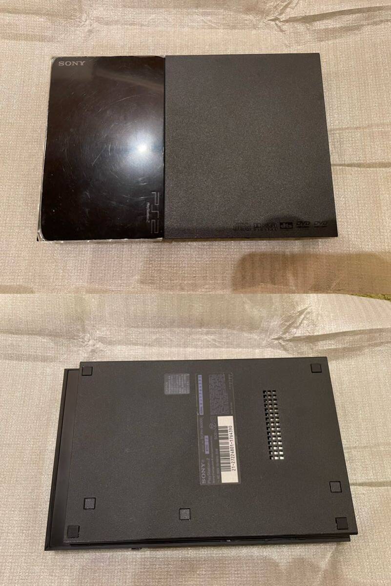 店頭展示品 未使用品 SONY ソニー PlayStation PS2 チャコール・ブラック 薄型 SCPH-90000 CB 本体セットの画像6