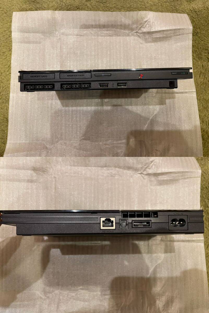 店頭展示品 未使用品 SONY ソニー PlayStation PS2 チャコール・ブラック 薄型 SCPH-90000 CB 本体セットの画像7