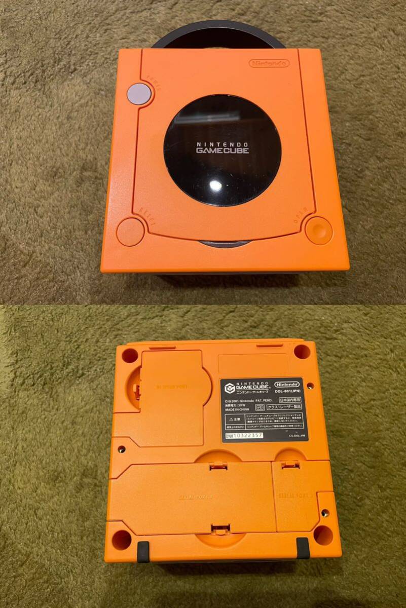 任天堂 Nintendo GAMECUBE DOL-001 ニンテンドーゲームキューブ オレンジ 本体セットの画像6