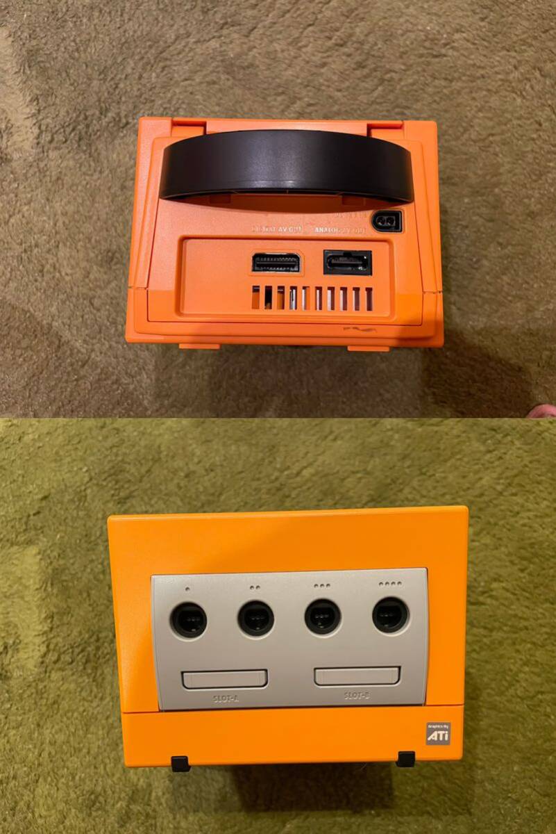 任天堂 Nintendo GAMECUBE DOL-001 ニンテンドーゲームキューブ オレンジ 本体セットの画像7