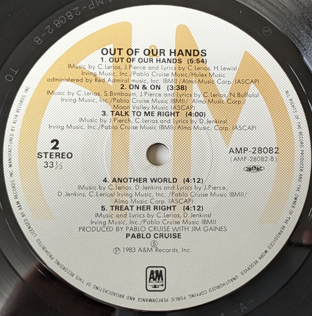 中古LPレコード/Pablo Cruise/パブロ・クルーズ/Out of our hands/アウト・オブ・アワ・ハンズ /AMP28082/【同梱歓迎】_画像4