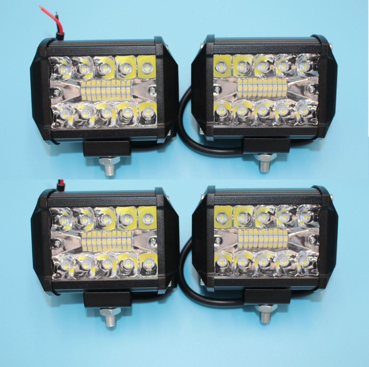 LED ワークライト 12V/24V 60W 4個 240W 作業灯  20灯 補助照明 荷台照明 フォグランプ トラック ダンプ
