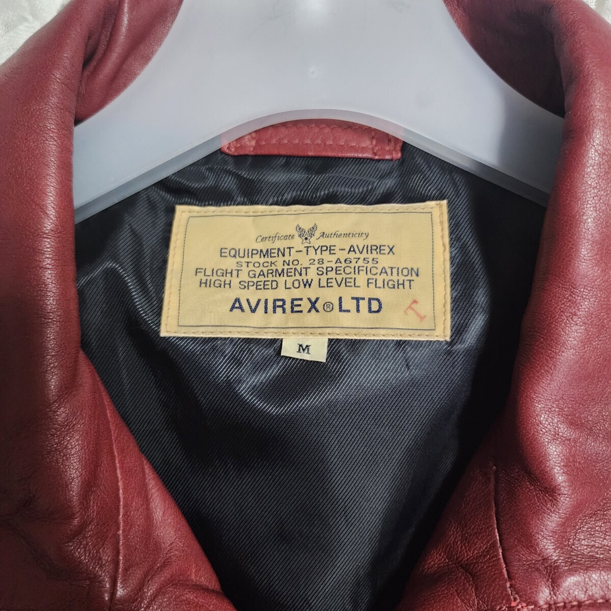  Avirex овечья кожа кожа ягненка "куртка пилота" Single Rider's wine red мужской M натуральная кожа 