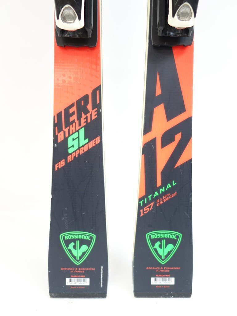 中古 レーシング 18/19 ROSSIGNOL HERO ATHLETE FIS SL 157cm LOOK ビンディング付き スキー ロシニョール ルックの画像4