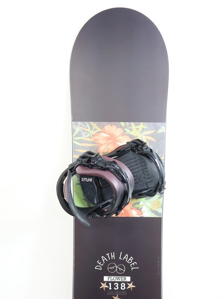  used 16/17 DEATH LABEL FLOWER lady's 138cm FLUX binding attaching snowboard tes lable flower flux 