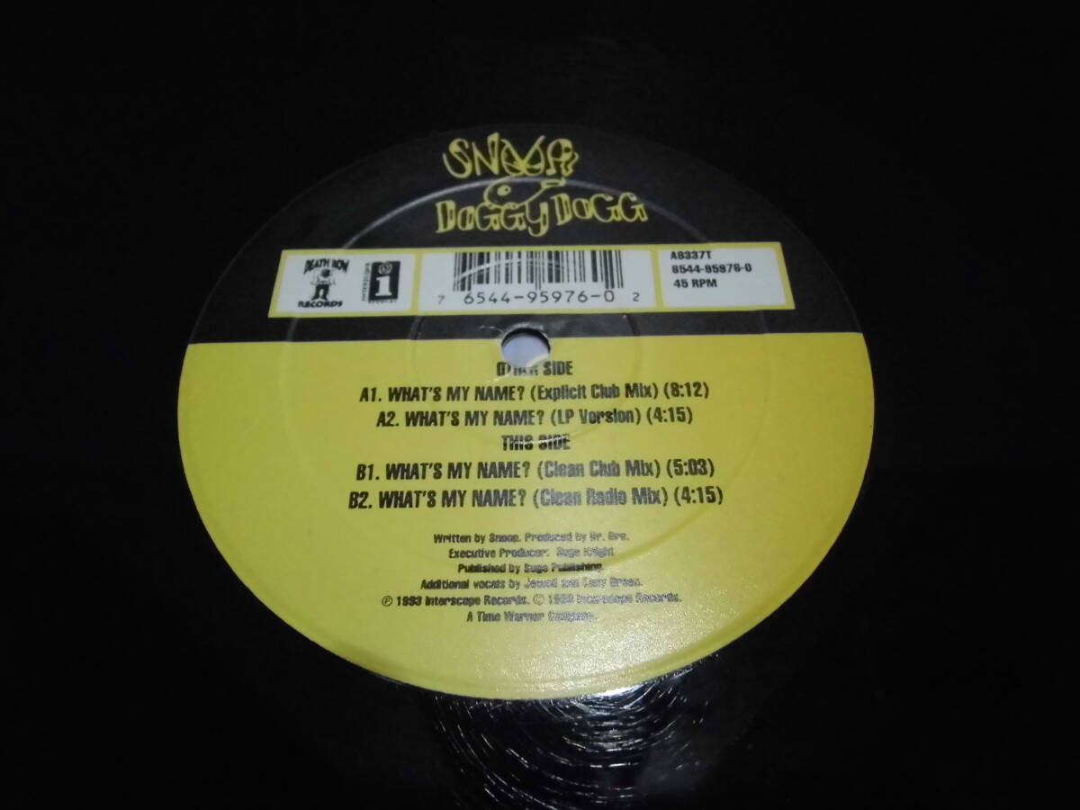 12inch UK 英 Snoop Doggy Dogg - What's My Name 1993 West Hip Hop_画像4