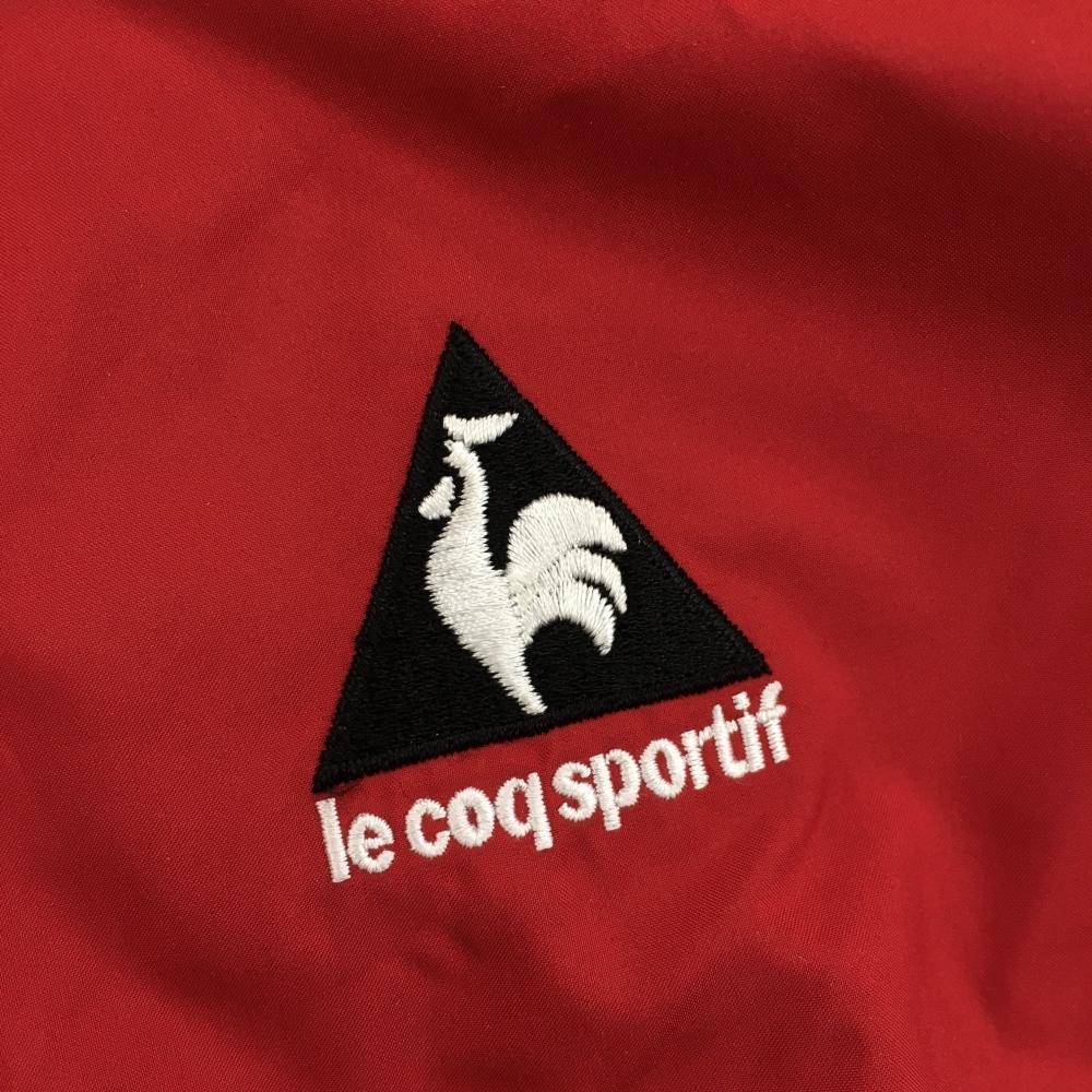[ прекрасный товар ] Le Coq короткий рукав с хлопком жакет красный половина Zip Logo чёрный мужской M Golf одежда le coq sportif