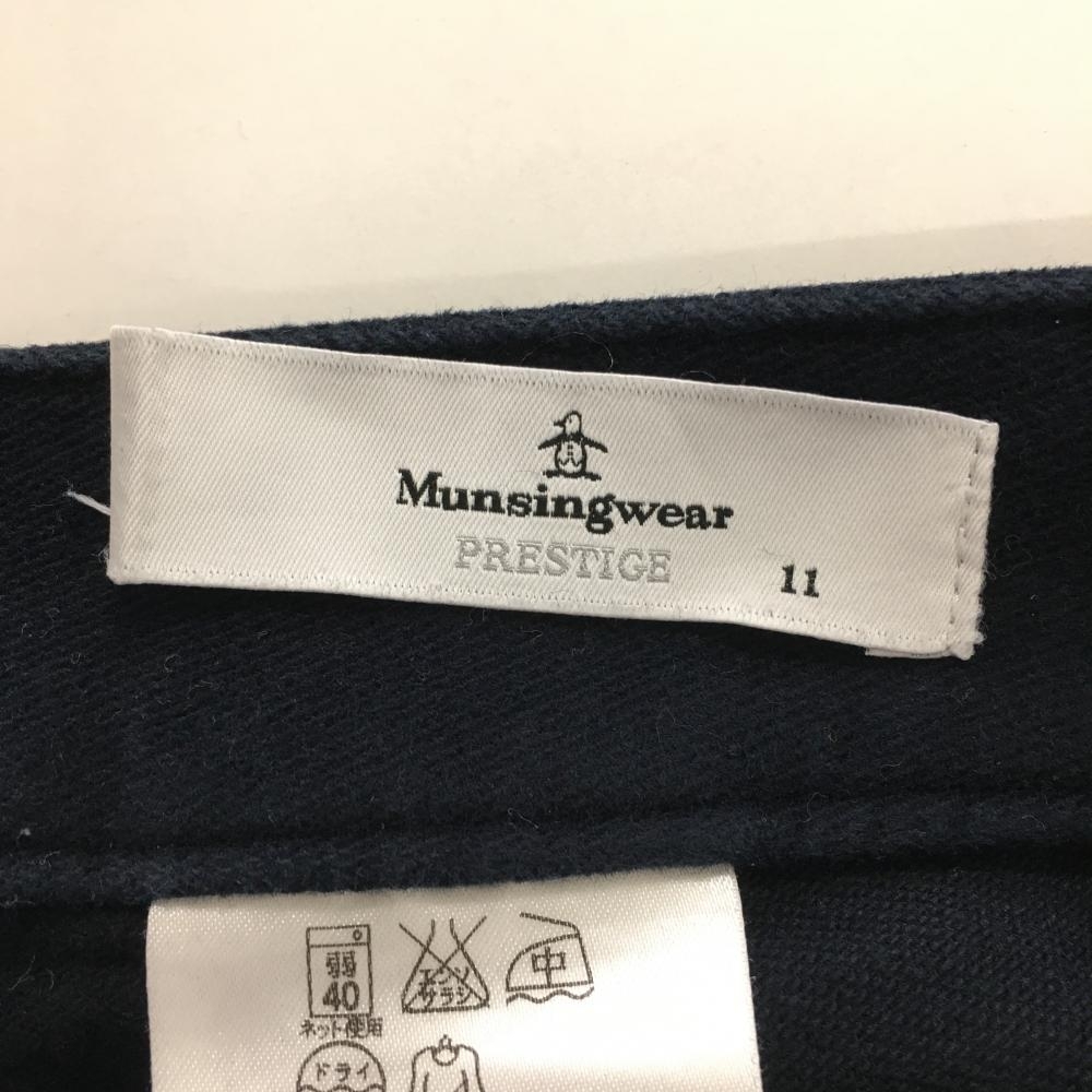 マンシングウェア コーデュロイパンツ ネイビー 斜めストライプ地模様 レディース 11 ゴルフウェア Munsingwear_画像4