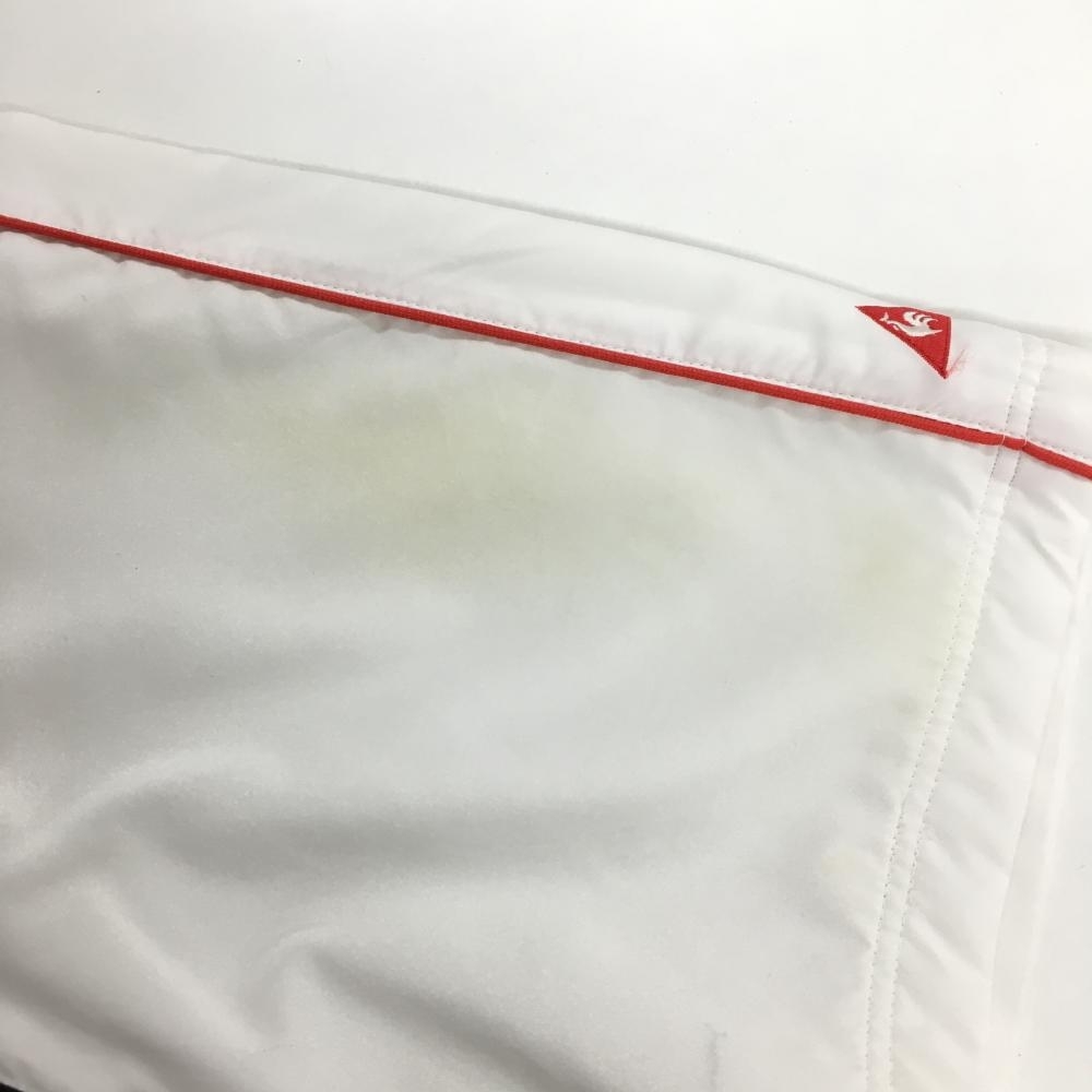  Le Coq короткий рукав с хлопком блузон белый × красный половина Zip Logo .... мужской L Golf одежда le coq sportif